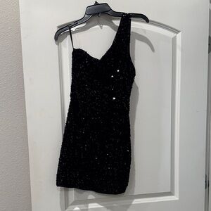 Elegant Black Sequin Dress